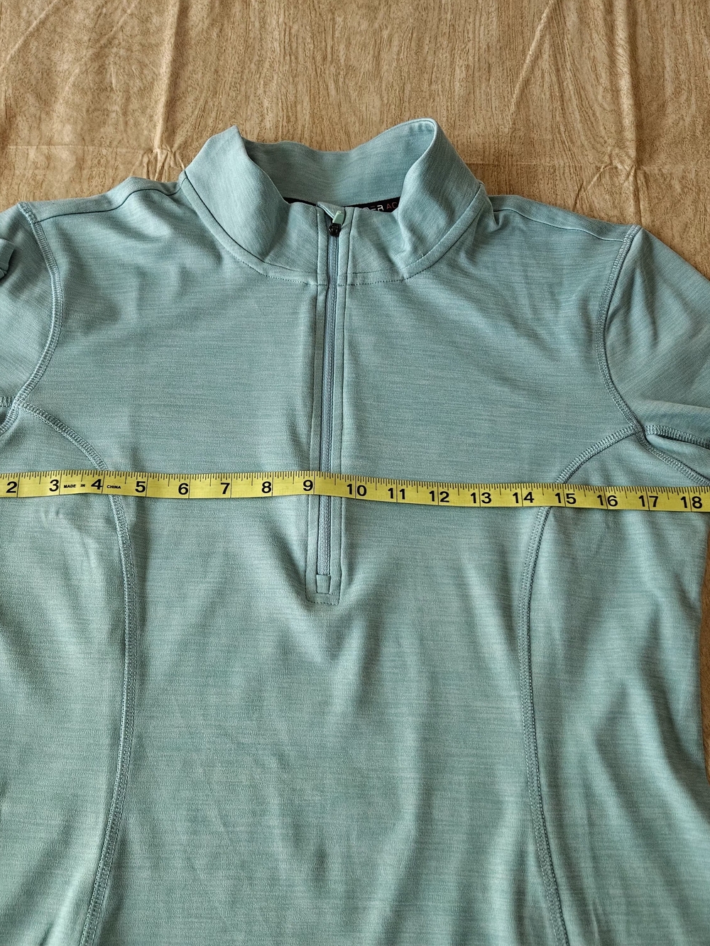 Spyder Active Aqua Mint Heathered 1/4 Zip Pullover Jacket Size M Thumbholes - Picture 10 of 13